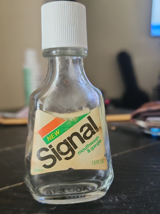 Signal Other - Vintage Signal Mouthwash & Gargle Mini Glass Bottle 1.5 fl oz | Collectible